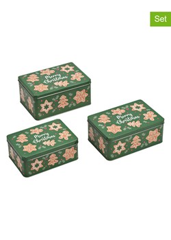 G. Wurm Pojemniki (3 szt.) &quot;Merry Christmas&quot; w kolorze zielono-jasnobrązowym ze sklepu Limango Polska w kategorii Akcesoria i przechowywanie - zdjęcie 187713046