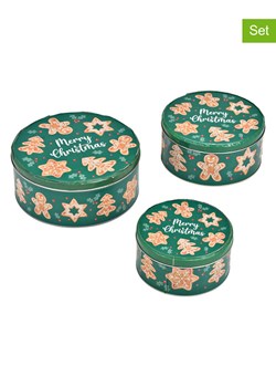 G. Wurm Pojemniki (3 szt.) &quot;Merry Christmas&quot; w kolorze zielono-jasnobrązowym ze sklepu Limango Polska w kategorii Akcesoria i przechowywanie - zdjęcie 187713047