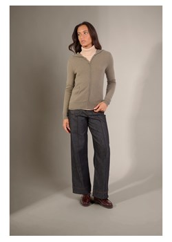Perfect Cashmere Kaszmirowy kardigan w kolorze khaki ze sklepu Limango Polska w kategorii Swetry damskie - zdjęcie 187719049