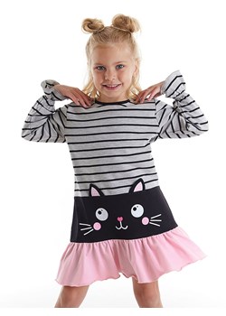 Denokids Sukienka &quot;Black Cat&quot; w kolorze jasnoróżowo-szarym ze sklepu Limango Polska w kategorii Sukienki dziewczęce - zdjęcie 187721038
