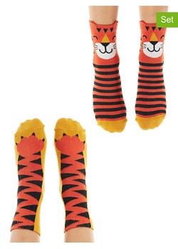 Denokids Skarpety (2 pary) &quot;Tiger&quot; w kolorze pomarańczowym ze sklepu Limango Polska w kategorii Skarpetki dziecięce - zdjęcie 187721457