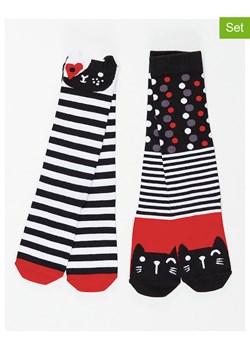 Denokids Podkolanówki (2 pary) w kolorze czarno-czerwono-białym ze sklepu Limango Polska w kategorii Skarpetki dziecięce - zdjęcie 187722275