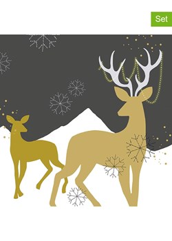 ppd Serwetki (40 szt.) &quot;Golden Deer&quot; w kolorze złoto-szarym ze sklepu Limango Polska w kategorii Akcesoria kuchenne - zdjęcie 187723906