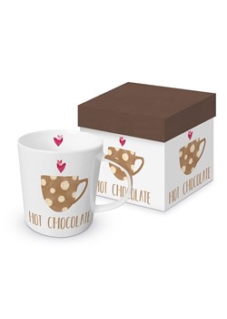 ppd Kubek jumbo &quot;Hot chocolate&quot; w kolorze biało-jasnobrązowym - 350 ml ze sklepu Limango Polska w kategorii Naczynia - zdjęcie 187723929