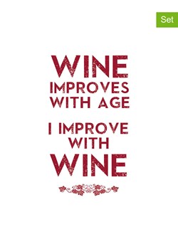 ppd Serwetki (40 szt.) &quot;Wine Improves&quot; w kolorze biało-czerwoym ze sklepu Limango Polska w kategorii Akcesoria kuchenne - zdjęcie 187724006