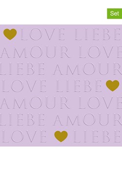 ppd Serwetki (40 szt.) &quot;Love Letters&quot; w kolorze fioletowym ze sklepu Limango Polska w kategorii Akcesoria kuchenne - zdjęcie 187724009