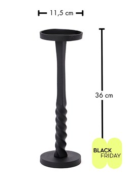 FYNCH-HATTON Świecznik &quot;Kobe&quot; w kolorze czarnym - wys. 36 x Ø 11,5 cm ze sklepu Limango Polska w kategorii Świeczniki - zdjęcie 187741127