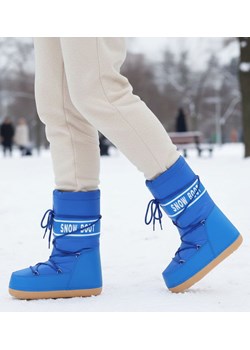 Niebieskie wysokie kozaki śniegowce damskie /D7-1 18593 T235/ ze sklepu Pantofelek24.pl w kategorii Śniegowce damskie - zdjęcie 187742996