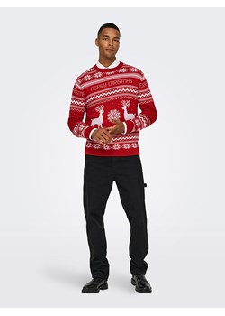 ONLY &amp; SONS Sweter w kolorze czerwono-białym ze sklepu Limango Polska w kategorii Swetry męskie - zdjęcie 187743315
