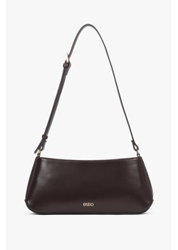 Estro: Elegancka ciemnobrązowa torebka damska na ramię ze skóry naturalnej ze sklepu Estro w kategorii Listonoszki - zdjęcie 187745709
