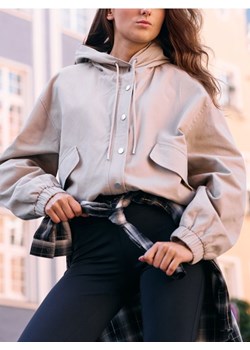 Sinsay - Krótka parka z kapturem z bawełny - brązowy ze sklepu Sinsay w kategorii Parki damskie - zdjęcie 187746187