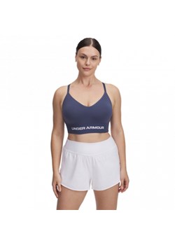 Damski biustonosz treningowy Under Armour Vanish Seamless Low Bra - granatowy ze sklepu Sportstylestory.com w kategorii Biustonosze - zdjęcie 187746337