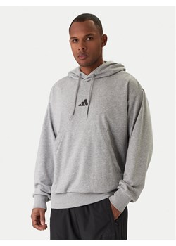 adidas Bluza Essentials Feel Cozy JE3851 Szary Regular Fit ze sklepu MODIVO w kategorii Bluzy męskie - zdjęcie 187747885