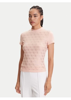 Guess T-Shirt W4BI26 J1314 Różowy Regular Fit ze sklepu MODIVO w kategorii Bluzki damskie - zdjęcie 187747916