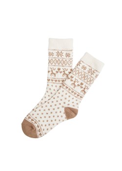 Esotiq świąteczne skarpetki damskie Zazzy 44304-01X, Kolor kremowy-wzór, Rozmiar 36-38, Esotiq ze sklepu Primodo w kategorii Skarpetki damskie - zdjęcie 187748249