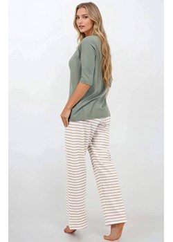 Piżama damska dwuczęściowa Forest Whispers, Kolor zielono-beżowy, Rozmiar S, Momenti per me ze sklepu Primodo w kategorii Piżamy damskie - zdjęcie 187748315