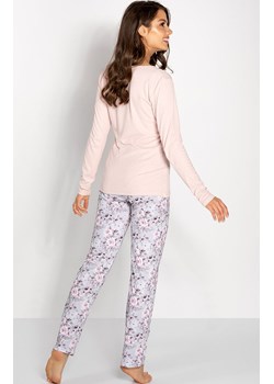 Długa piżama damska Margarita, Kolor różowo-szary, Rozmiar S, Momenti per me ze sklepu Primodo w kategorii Piżamy damskie - zdjęcie 187748345