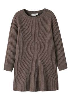 name it Sukienka dzianinowa &quot;Rikine&quot; w kolorze brązowym ze sklepu Limango Polska w kategorii Sukienki dziewczęce - zdjęcie 187748779