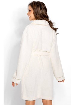 Elegancki szlafrok damski ciepły Glamour, Kolor ecru, Rozmiar S, Momenti per me ze sklepu Intymna w kategorii Szlafroki damskie - zdjęcie 187749328