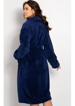 Elegancki szlafrok damski ciepły Josephine Long, Kolor granatowy, Rozmiar 3XL, Momenti per me ze sklepu Intymna w kategorii Szlafroki damskie - zdjęcie 187749338