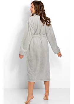 Ciepły szlafrok damski długi Lauren Long, Kolor szary, Rozmiar S, Momenti per me ze sklepu Intymna w kategorii Szlafroki damskie - zdjęcie 187749347