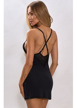 Czarna koszulka nocna z koronką ESSENTIAL NIGHT, Kolor czarny, Rozmiar S/M, PURE SIN ze sklepu Intymna w kategorii Koszule nocne - zdjęcie 187749395