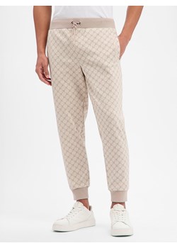 JOOP! Męskie spodnie do biegania - Eliton Mężczyźni Sztuczne włókno beżowy wzorzysty ze sklepu vangraaf w kategorii Spodnie męskie - zdjęcie 187750097