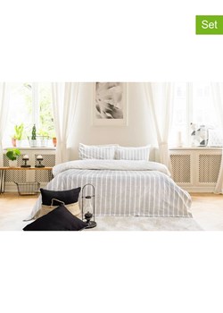 Mijolnir 4-częściowy zestaw &quot;Notta&quot; w kolorze biało-antracytowym ze sklepu Limango Polska w kategorii Pościele - zdjęcie 187752286