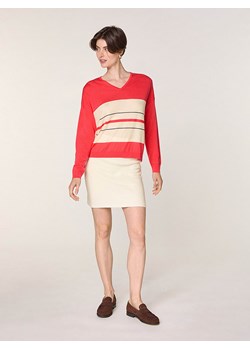 Rodier Wełniany sweter w kolorze czerwono-kremowym ze sklepu Limango Polska w kategorii Swetry damskie - zdjęcie 187752578