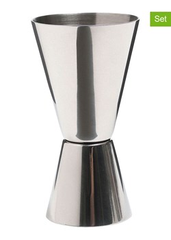 BarCraft Podwójne miarki (2 szt.) w kolorze srebrnym - wys. 8,5 cm ze sklepu Limango Polska w kategorii Naczynia - zdjęcie 187758519