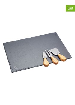 Artesa 4-częściowy zestaw w kolorze szaro-jasnobrązowym do sera ze sklepu Limango Polska w kategorii Misy i tace dekoracyjne - zdjęcie 187758865