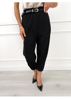 Czarne Zamszowe Spodnie ze sklepu ModnaKiecka.pl w kategorii Spodnie damskie - zdjęcie 187759085