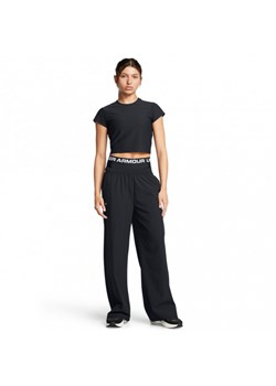Damskie spodnie treningowe Under Armour Armoursport Wide Leg Pant - czarne ze sklepu Sportstylestory.com w kategorii Spodnie damskie - zdjęcie 187759116