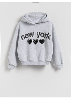 Reserved - Bluza z apikacją - jasnoszary ze sklepu Reserved w kategorii Bluzy dziewczęce - zdjęcie 187760448