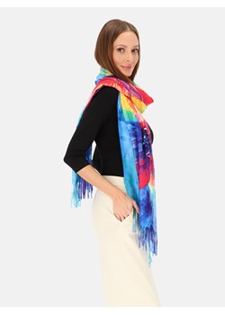 Kolorowy szal z kaszmiru i wełny z kwiatem Potis & Verso ze sklepu Eye For Fashion w kategorii Szaliki i chusty damskie - zdjęcie 187760968