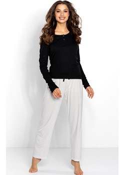 Długa piżama damska wiskozowa Naomi, Kolor czarny-ecru, Rozmiar S, Momenti per me ze sklepu Primodo w kategorii Piżamy damskie - zdjęcie 187761628