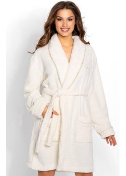 Elegancki szlafrok damski ciepły Glamour, Kolor ecru, Rozmiar S, Momenti per me ze sklepu Primodo w kategorii Szlafroki damskie - zdjęcie 187761689
