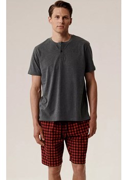 Atlantic bawełniana piżama męska NMP-397-SZMC_CZE, Kolor szaro-czerwony, Rozmiar XL, ATLANTIC ze sklepu Intymna w kategorii Piżamy męskie - zdjęcie 187761795