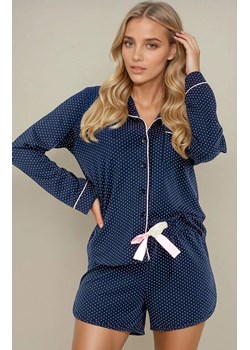 Dwuczęściowa piżama damska Positive Vibes, Kolor granatowy, Rozmiar S, Momenti per me ze sklepu Intymna w kategorii Piżamy damskie - zdjęcie 187761845