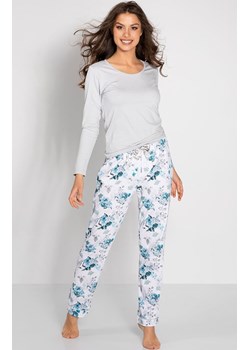 Piżama damska długa Lovely Day, Kolor szaro-niebieski, Rozmiar S, Momenti per me ze sklepu Intymna w kategorii Piżamy damskie - zdjęcie 187762196