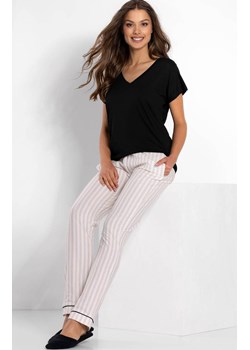 Piżama damska długie spodnie Rita, Kolor czarno-biało-beżowy, Rozmiar S, Momenti per me ze sklepu Intymna w kategorii Piżamy damskie - zdjęcie 187762238