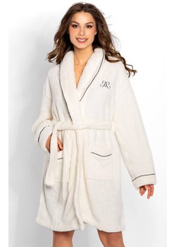 Elegancki szlafrok damski ciepły Tiffany, Kolor ecru, Rozmiar S, Momenti per me ze sklepu Intymna w kategorii Szlafroki damskie - zdjęcie 187762326