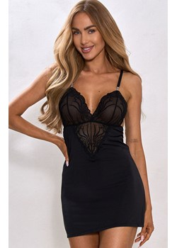 Czarna koszulka nocna z koronką ESSENTIAL NIGHT, Kolor czarny, Rozmiar S/M, PURE SIN ze sklepu Intymna w kategorii Koszule nocne - zdjęcie 187762356