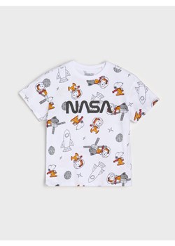 Sinsay - Bawełniana koszulka Peanuts NASA - biały ze sklepu Sinsay w kategorii T-shirty chłopięce - zdjęcie 187762555