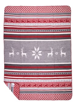 Mars &amp; More Pled &quot;Deer&quot; w kolorze czerwono-szarym - 180 x 130 cm ze sklepu Limango Polska w kategorii Tekstylia - zdjęcie 187765919