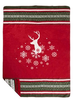 Mars &amp; More Pled &quot;Deer&quot; w kolorze czerwono-biało-zielonym - 200 x 150 cm ze sklepu Limango Polska w kategorii Tekstylia - zdjęcie 187765946
