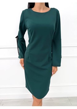 Zielona Prosta Sukienka z Rozszerzanym Rękawem ze sklepu ModnaKiecka.pl w kategorii Sukienki - zdjęcie 187765996