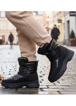 Zimowe buty śniegowce damskie Czarne /D9-3 18596 T386/ ze sklepu Pantofelek24.pl w kategorii Śniegowce damskie - zdjęcie 187766248