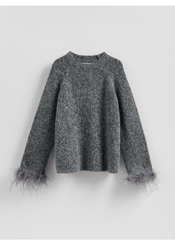 Reserved - Sweter z ozdobnym detalem - szary ze sklepu Reserved w kategorii Swetry damskie - zdjęcie 187766368