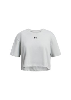 Dziewczęca koszulka oversize Under Armour UA Rival SS - szara ze sklepu Sportstylestory.com w kategorii Bluzki dziewczęce - zdjęcie 187766525